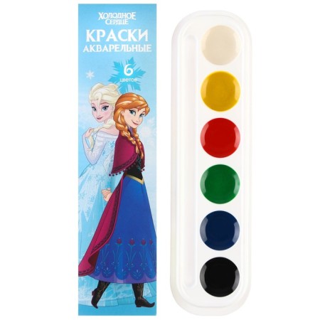 Honey watercolor "Anna and Elsa" cold heart, 6 colors, without a brush-1