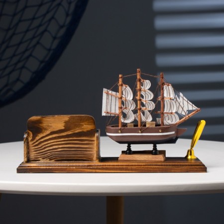 Set of desktop "ship": business card, stand for a pen, 15 x 22 x 7 cm-6