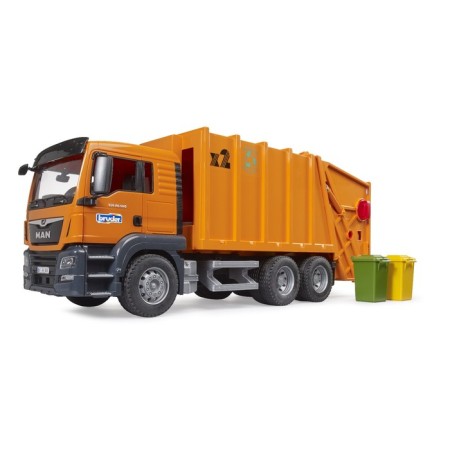 Bruder man garbage truck, with tanks, orange color-2
