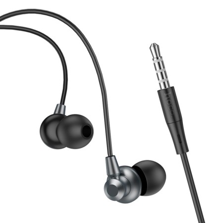 Hoco M98 headphones, wired, vacuum, microphone, 1.2 m, gray