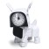 Robot hours “Puppy”, transformed into the alarm, works from batteries, white color