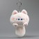 Soft toy "Cat-shred" on a key fob, 11 cm, white-pink color