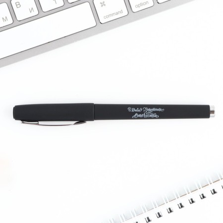 Ball plastic pen, blue paste "February 23"-2