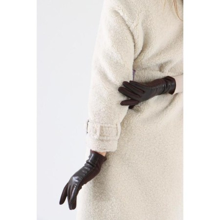 Gloves are female, dimensionless, without insulation, brown color-1