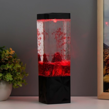 Lava-lamp "Volcano" LED from 3haa USB batteries Red 7.5x7.5x23cm