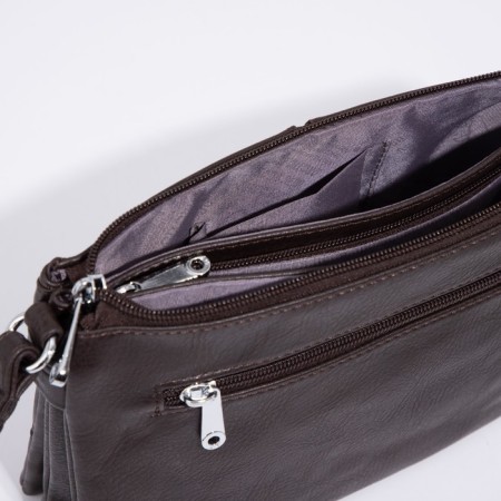 Cross-Bodi Bag on a zipper, brown color-5