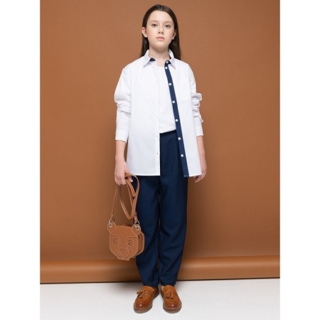 Брюки для девочек, рост 152 см, цвет темно-синий-7