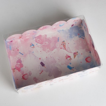 Cookie box, confectionery packaging with PVC lid, "goodies", 20 x 30 x 8 cm-2