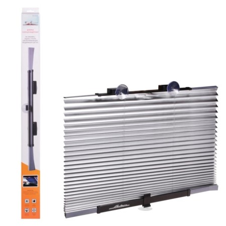 Sunscreen curtain on the frontal/rear window, reflective, sliding, 80 cm