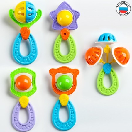 A rattle - a “planet” teether, an elastic pen, types and color mix-6