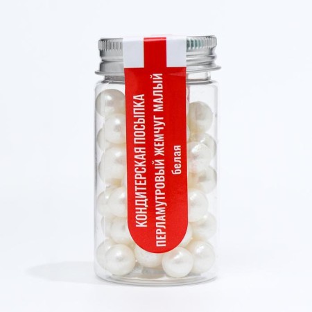 Confectionery sprinkling "mother -of -pearl pearls", white, 50 g-1