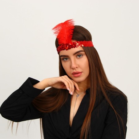Carnival head bandage with a pen, red color-5