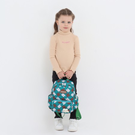 Baby backpack on lightning, 3 outer pockets, green color-2
