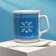 Ceramic mug with a spoon "The best grandfather in the world", 350 ml, blue color