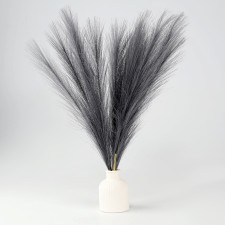 Pampas artificial grass, height 43 cm, 5 brushes, dark gray color