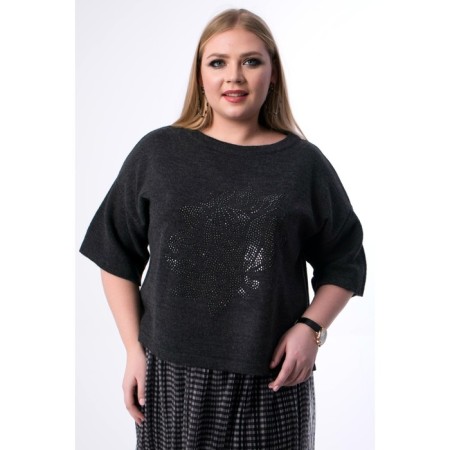 Female jumper, size 52, black color-1