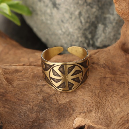 Kolovrat's amulet ring, brass