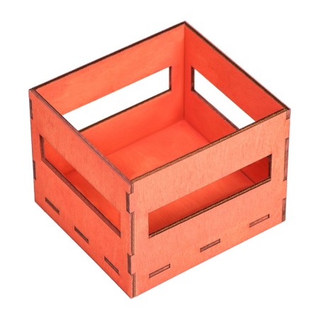 Kashpo wooden, two -string, peach, 11 x 10 x 9 cm-2