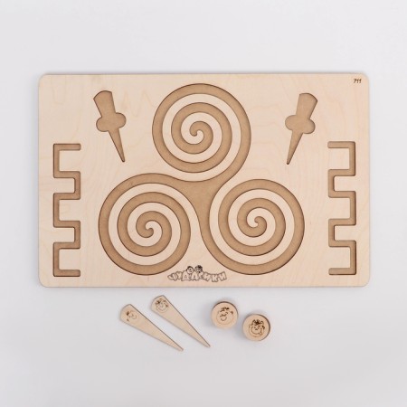 Puzzle interhemispheric board Large "Spirals Curls"