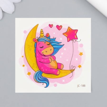 Tattoo on the body color "Sleeping unicorn" 6x6 cm