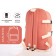 School backpack from textiles with a zipper, 4 pockets, coral color