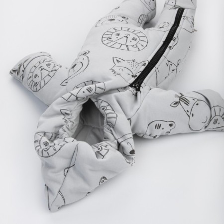 Kinderlitto children's jumpsuit “New friends. Beasts on gray ", height 56-62 cm-6