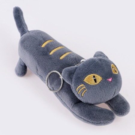 Soft toy "cat" on a key fob, 16 cm, color mix