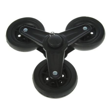 Triple cart wheel, d = 90 mm, black