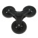 Triple cart wheel, d = 90 mm, black