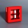 Box for 4 sweets red glitter, 8.5 x 8.5 x 4 cm. Confectionery packaging