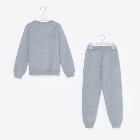 Kidsa (sweatshirt, trousers), color gray mix, height 98 cm (3 years)-12