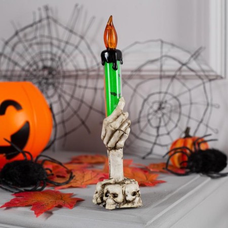 LED figure "green candle" 6 × 16 × 6 cm, plastic, batteries AG13x3, glow warm white-2