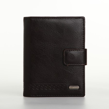 Male purse on magnet 3 in 1, department for auto documents, passports, brown color