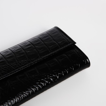 Women's wallet on the button, black color-2