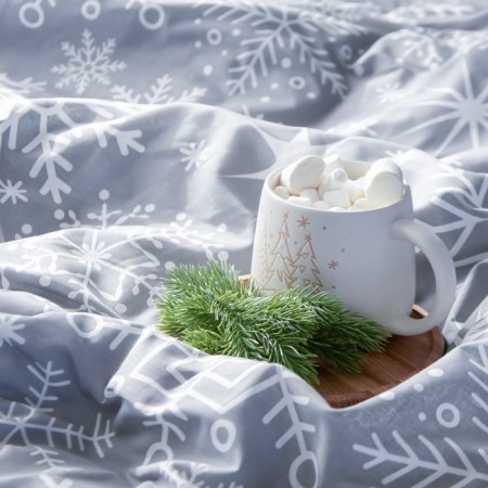 Bed linen "Ethel" Duet Snow Fall, 143x215 cm - 2 pcs, 220x240 cm, 70x70 cm - 2 pcs, calico-4
