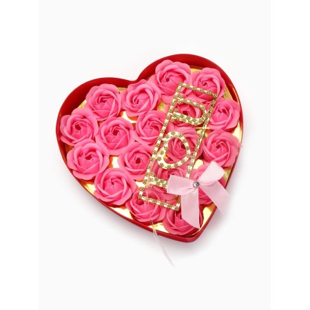 18 soap roses with an inscription in a box-2