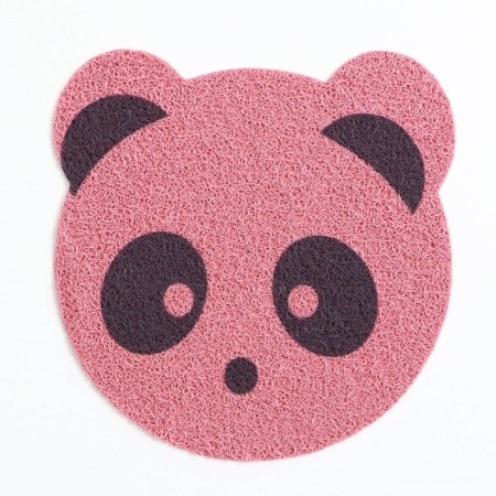 2-in-1 rug for a bowl/toilet for animals "Panda", 30 x 30 cm, pink