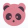 2-in-1 rug for a bowl/toilet for animals "Panda", 30 x 30 cm, pink