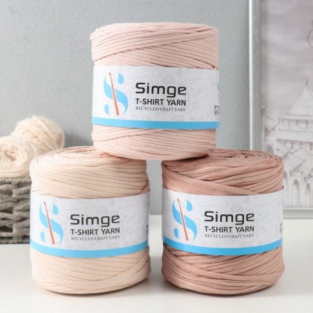 Knitted yarn secondary 90% cotton, 10% p/e, 100m/450 ± 50 g (peach) mix