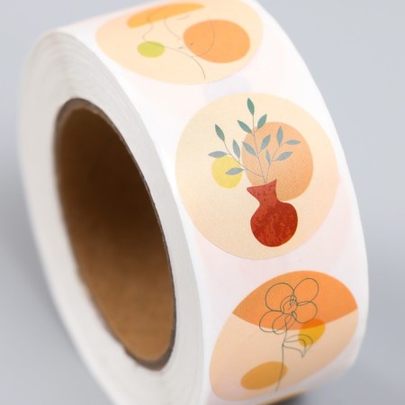 Stick Paper "Abstraction. Flowers" d = 2.5 cm 500 pcs in a roll 3x6.5x6.5 cm-3