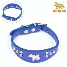 A greenhouse-gap with a puppy, 29-32 x 2.5 cm, artificial leather, blue