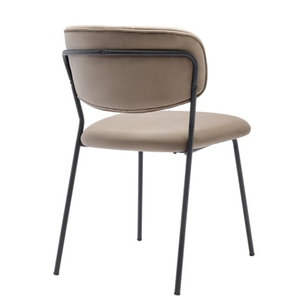 Eirill chair, 530 × 590 × 770 mm, velor, color light brown-7