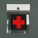 Chevron on Velcro "Red Cross", 4.7 × 4.7 cm, black/red color