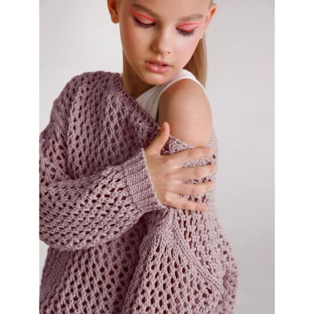 Свитер для девочки Amarobaby Knit Trend, рост 134 см, цвет пудровый-3