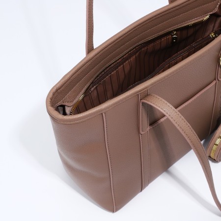 Bag Female Tout with zipper, beige color-6