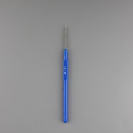 Knitting hook, with a plastic handle, d = 1 mm, 13.5 cm, blue color-3