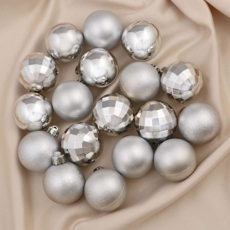 Set of balls plastic D-4 cm, 36 pcs "Disport" silver