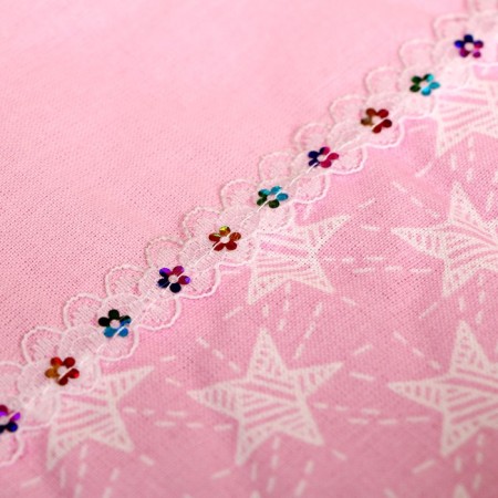 Puppet bed “stars on pink”, sheet, blanket 46x36 cm, pillow 23x17 cm-3