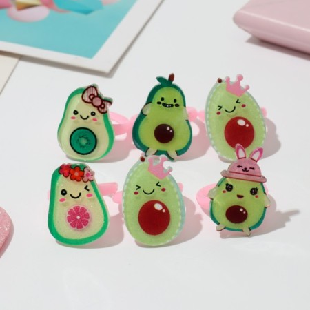 Children's ring "chosen" Avocadics, Mix shape, color, dimensionless
