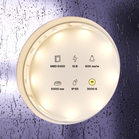 Maytoni LED strip, 12V, IP65, 5050, 7.2W/m, 3000k, 5 m, monochrome glow-2